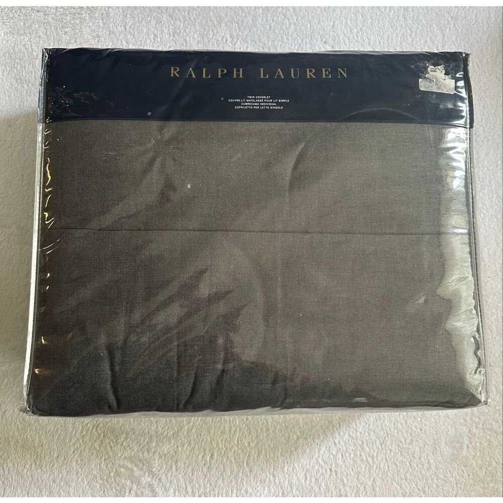 Ralph Lauren Grey Haberdashery One Twin Quilted Coverlet
